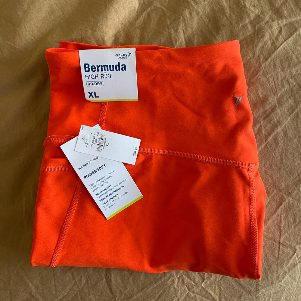 Neon Orange Biker Shorts